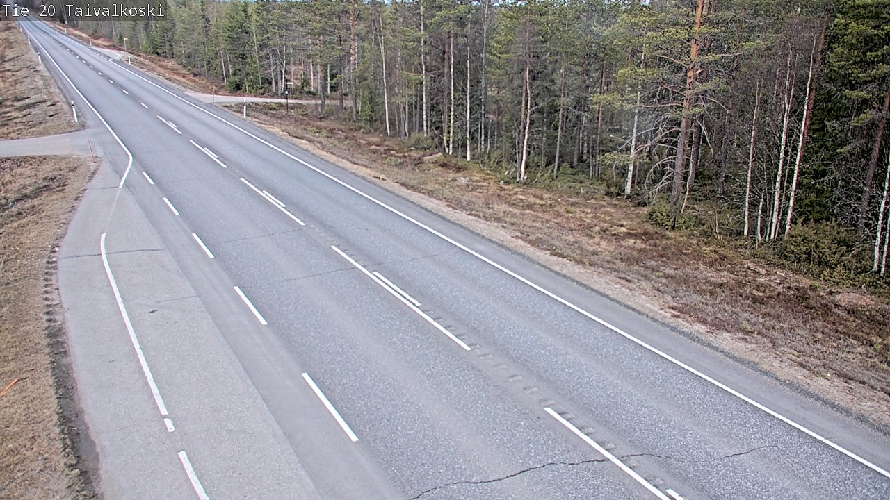 Weather Camera Image Väg 20 Taivalkoski, Taivalkoski, Pohjois-Pohjanmaa