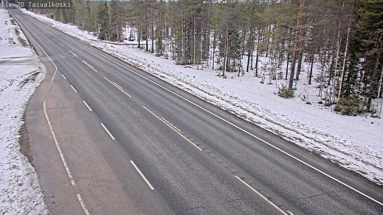 Weather Camera Image Väg 20 Taivalkoski, Taivalkoski, Pohjois-Pohjanmaa