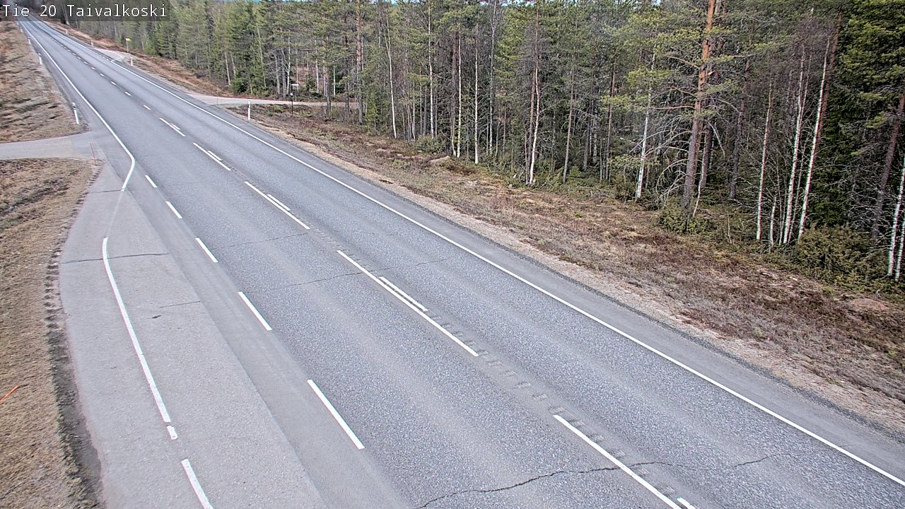Weather Camera Image Väg 20 Taivalkoski, Taivalkoski, Pohjois-Pohjanmaa