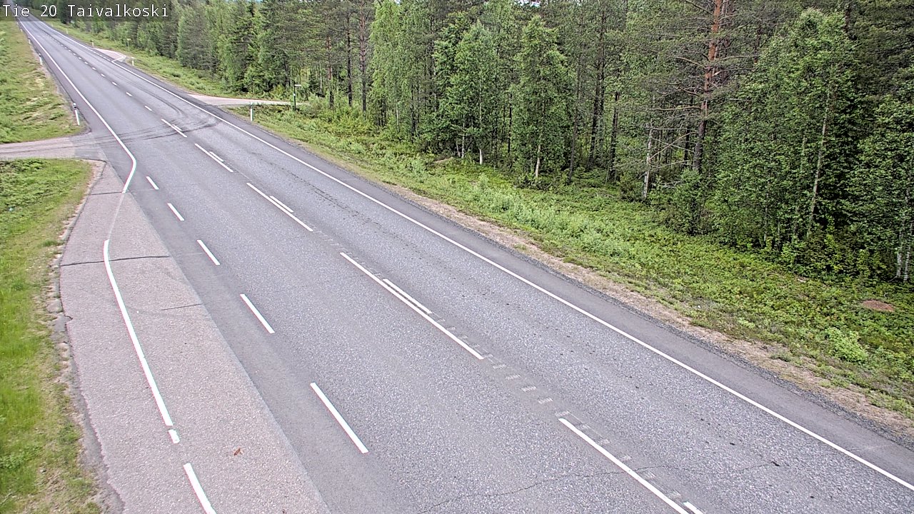 Weather Camera Image Väg 20 Taivalkoski, Taivalkoski, Pohjois-Pohjanmaa