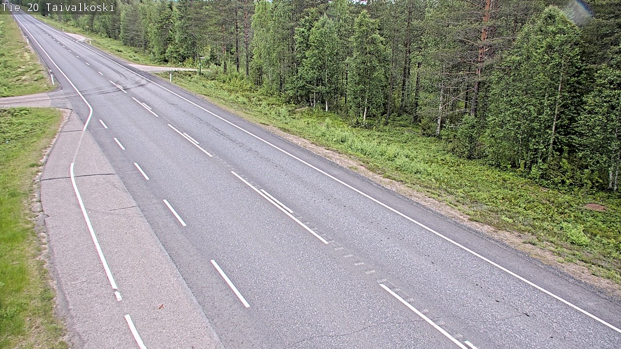 Weather Camera Image Väg 20 Taivalkoski, Taivalkoski, Pohjois-Pohjanmaa
