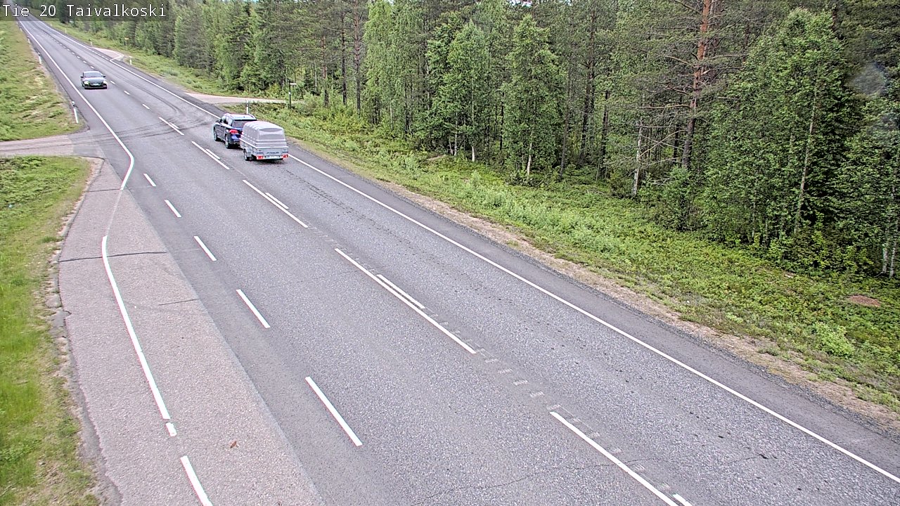 Weather Camera Image Väg 20 Taivalkoski, Taivalkoski, Pohjois-Pohjanmaa