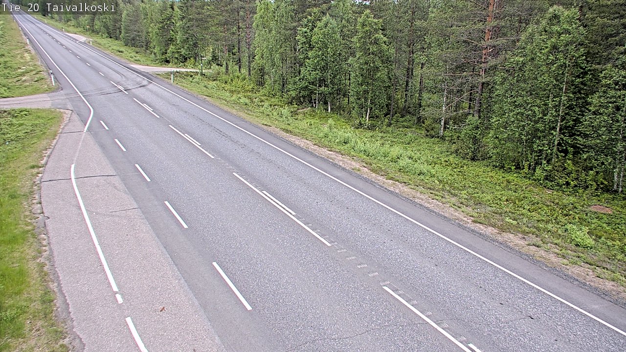 Weather Camera Image Väg 20 Taivalkoski, Taivalkoski, Pohjois-Pohjanmaa