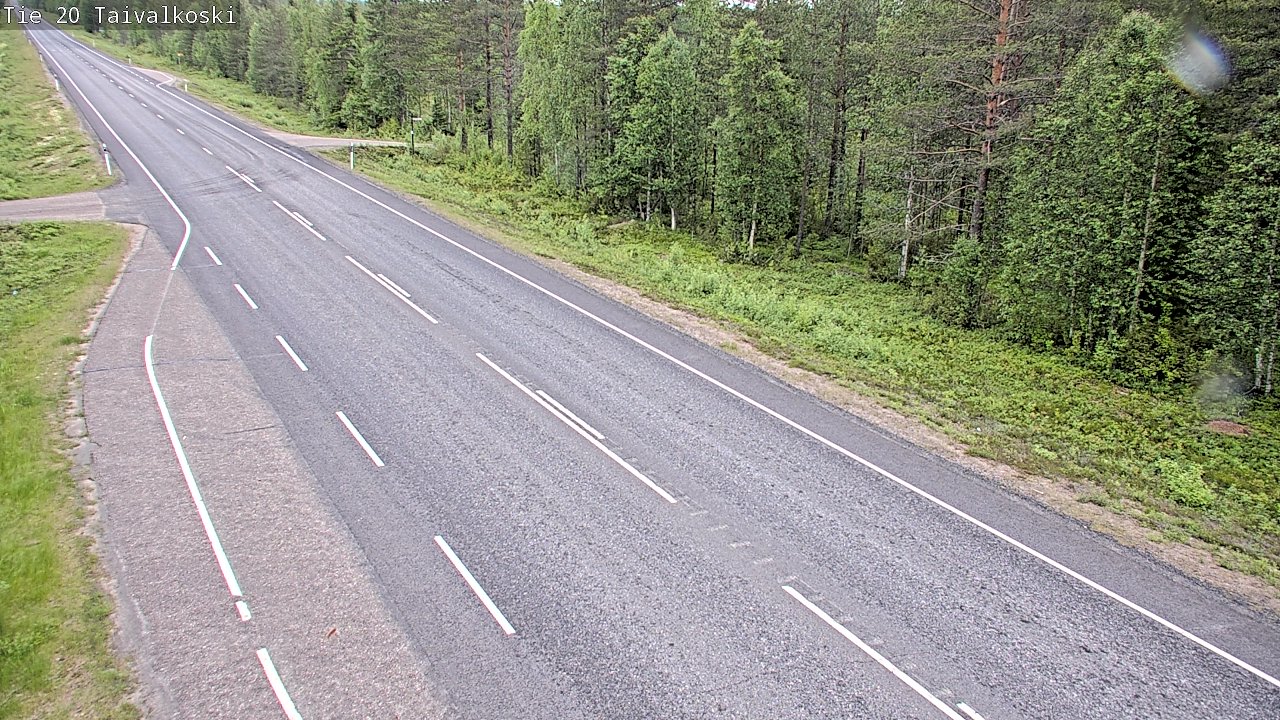 Weather Camera Image Väg 20 Taivalkoski, Taivalkoski, Pohjois-Pohjanmaa