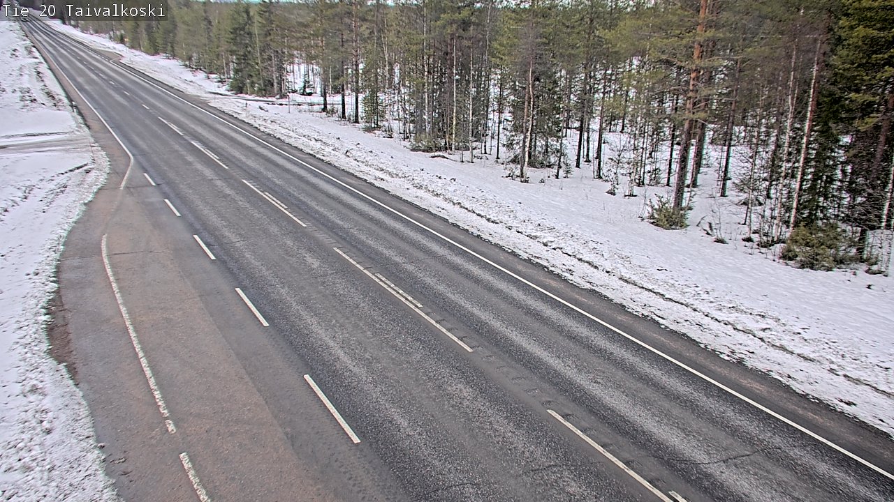 Weather Camera Image Väg 20 Taivalkoski, Taivalkoski, Pohjois-Pohjanmaa