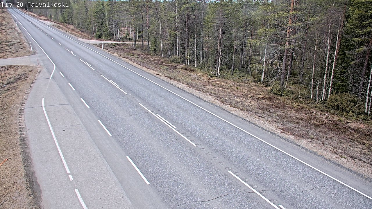 Weather Camera Image Väg 20 Taivalkoski, Taivalkoski, Pohjois-Pohjanmaa