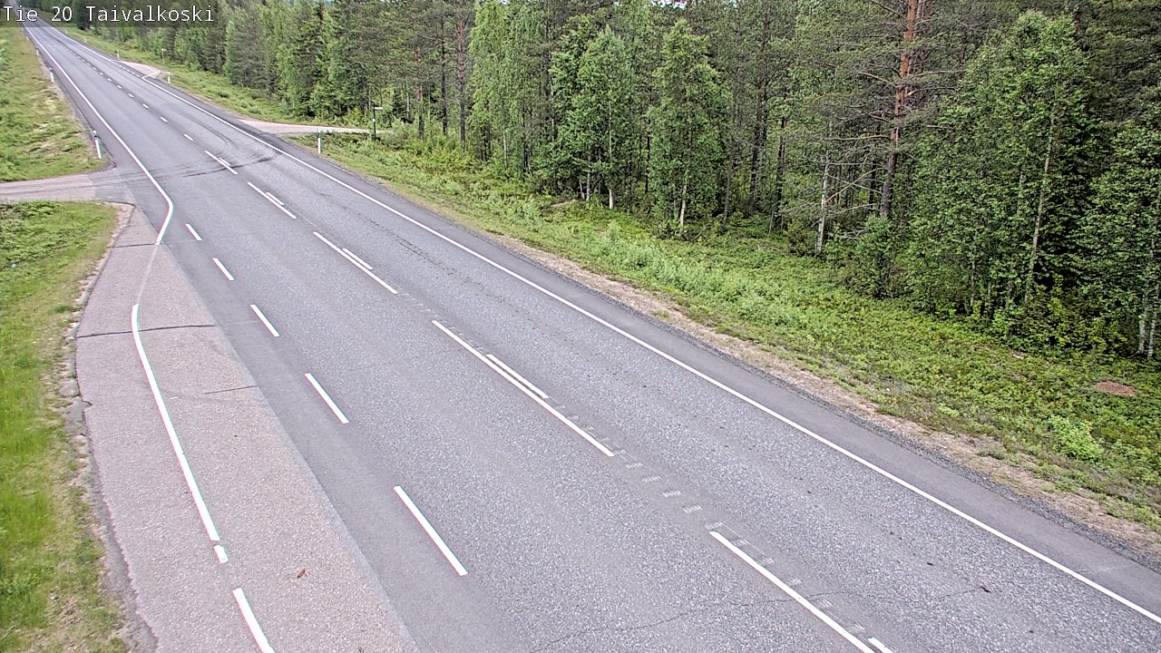 Weather Camera Image Väg 20 Taivalkoski, Taivalkoski, Pohjois-Pohjanmaa