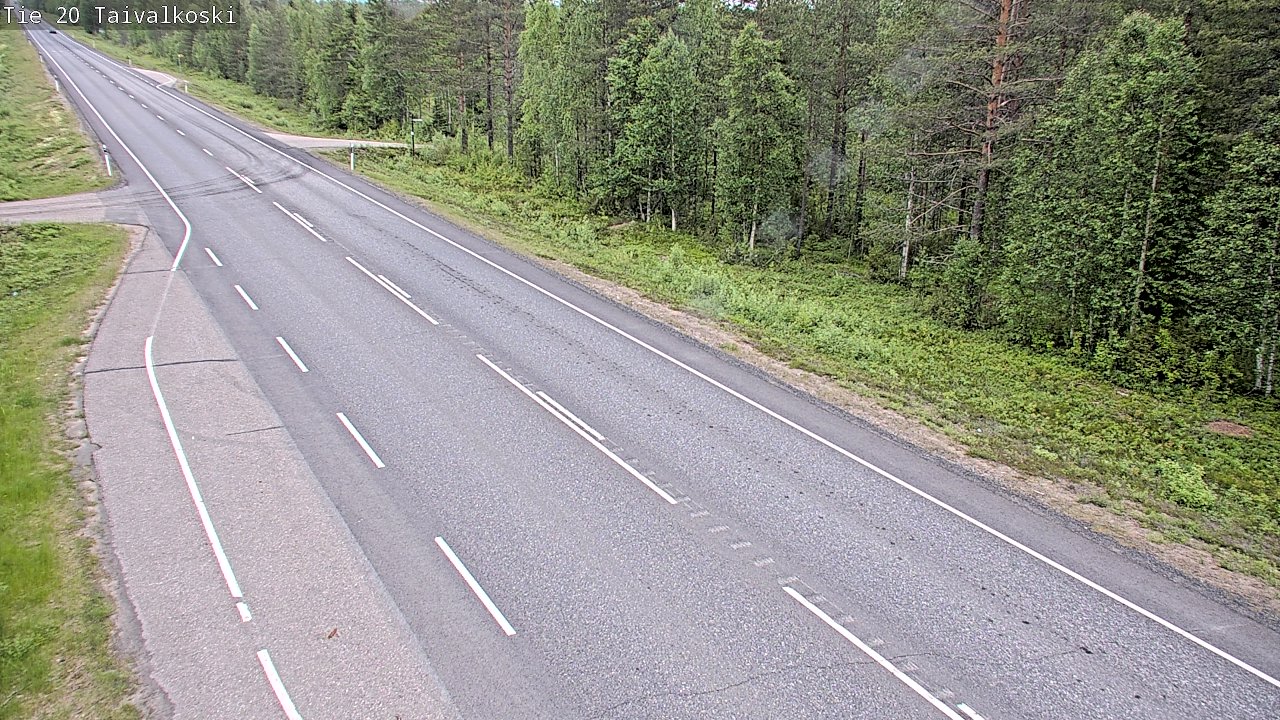 Weather Camera Image Väg 20 Taivalkoski, Taivalkoski, Pohjois-Pohjanmaa