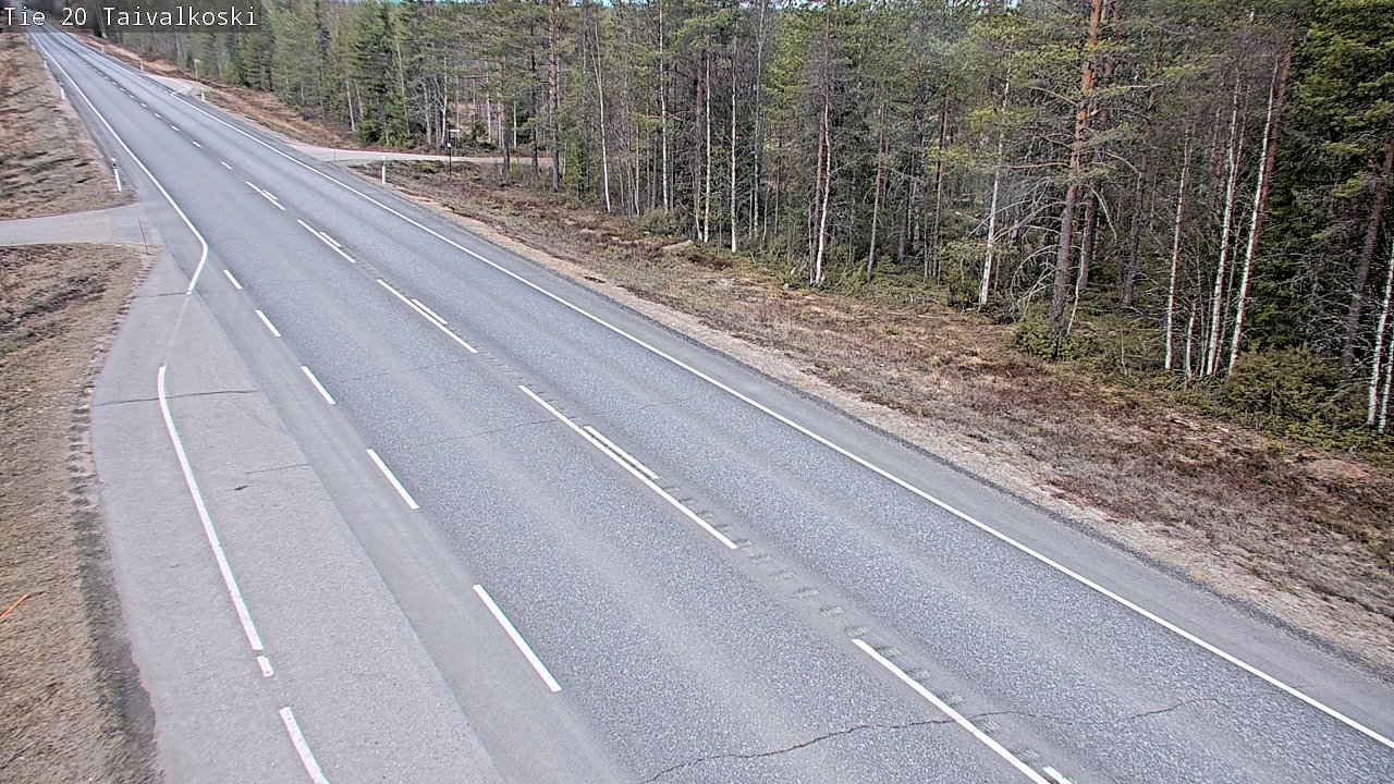 Weather Camera Image Väg 20 Taivalkoski, Taivalkoski, Pohjois-Pohjanmaa