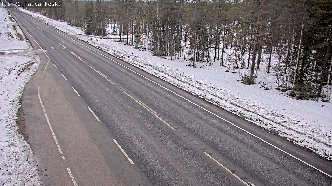 Weather Camera Image Väg 20 Taivalkoski, Taivalkoski, Pohjois-Pohjanmaa