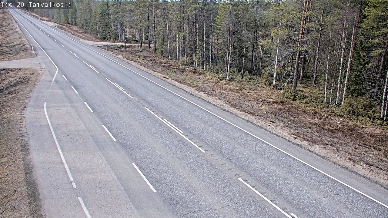 Weather Camera Image Väg 20 Taivalkoski, Taivalkoski, Pohjois-Pohjanmaa