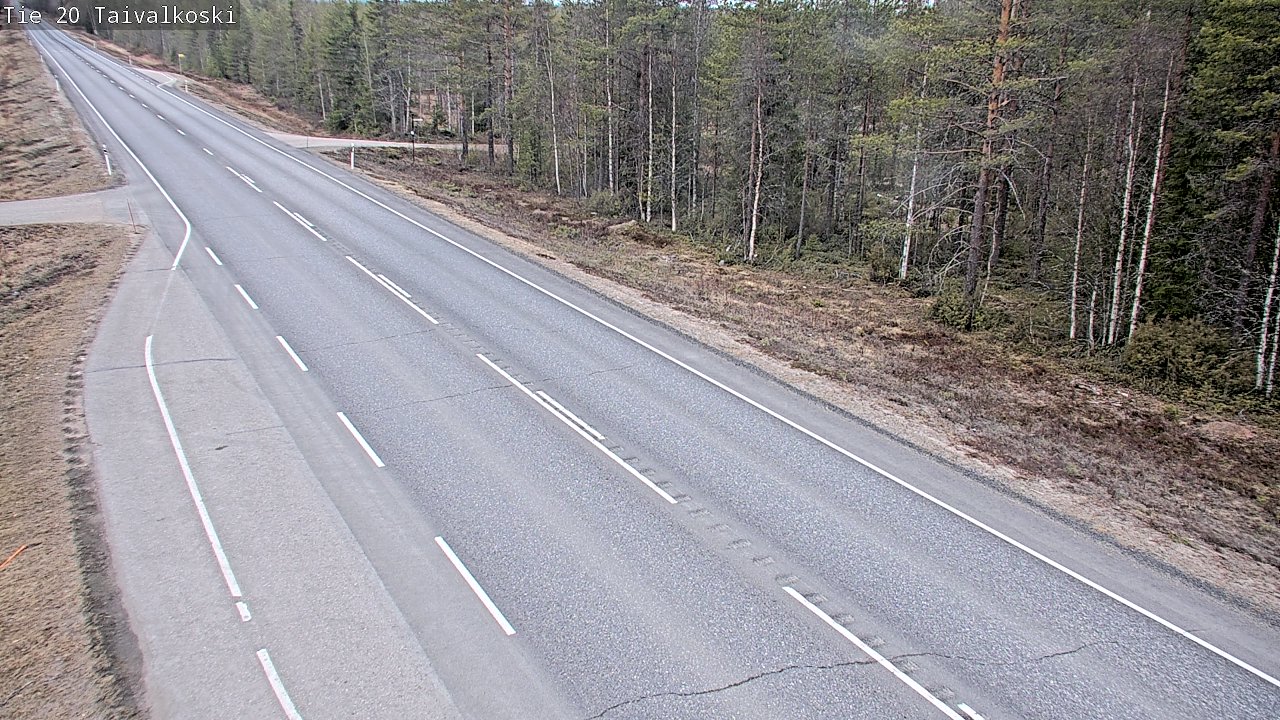 Weather Camera Image Väg 20 Taivalkoski, Taivalkoski, Pohjois-Pohjanmaa