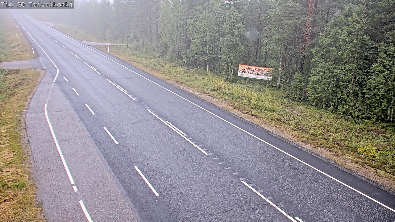 Weather Camera Image Väg 20 Taivalkoski, Taivalkoski, Pohjois-Pohjanmaa