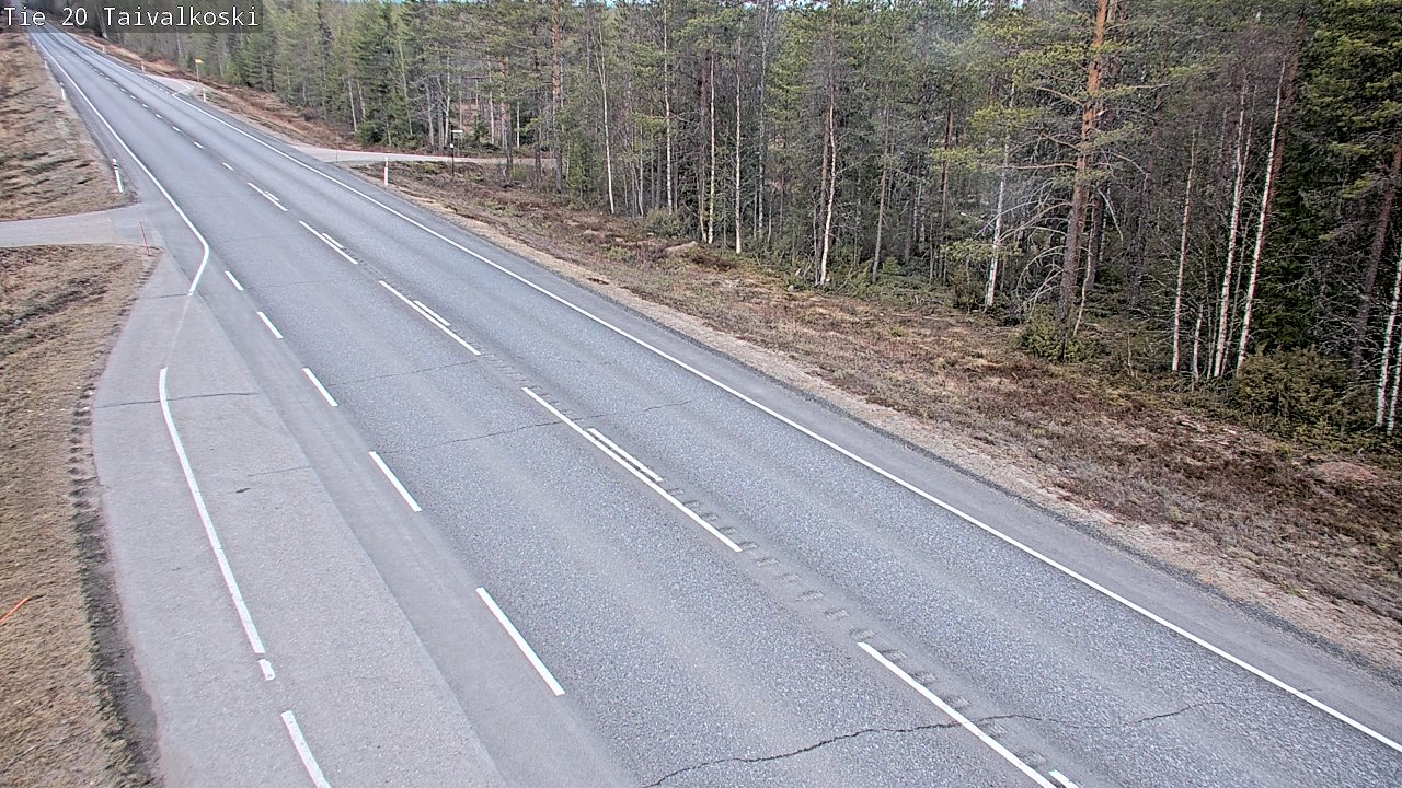 Weather Camera Image Väg 20 Taivalkoski, Taivalkoski, Pohjois-Pohjanmaa