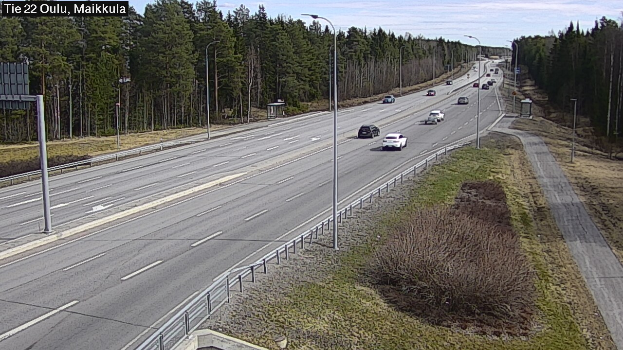 Weather Camera Image Väg 22 Uleåborg Maikkula, Oulu, Pohjois-Pohjanmaa