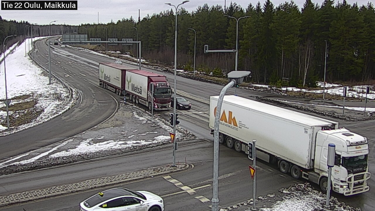 Weather Camera Image Väg 22 Uleåborg Maikkula, Oulu, Pohjois-Pohjanmaa