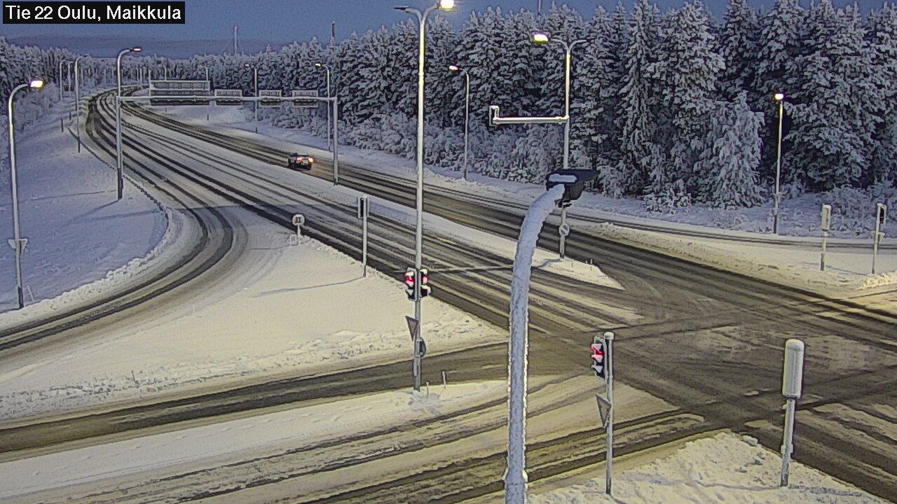 Weather Camera Image Väg 22 Uleåborg Maikkula, Oulu, Pohjois-Pohjanmaa