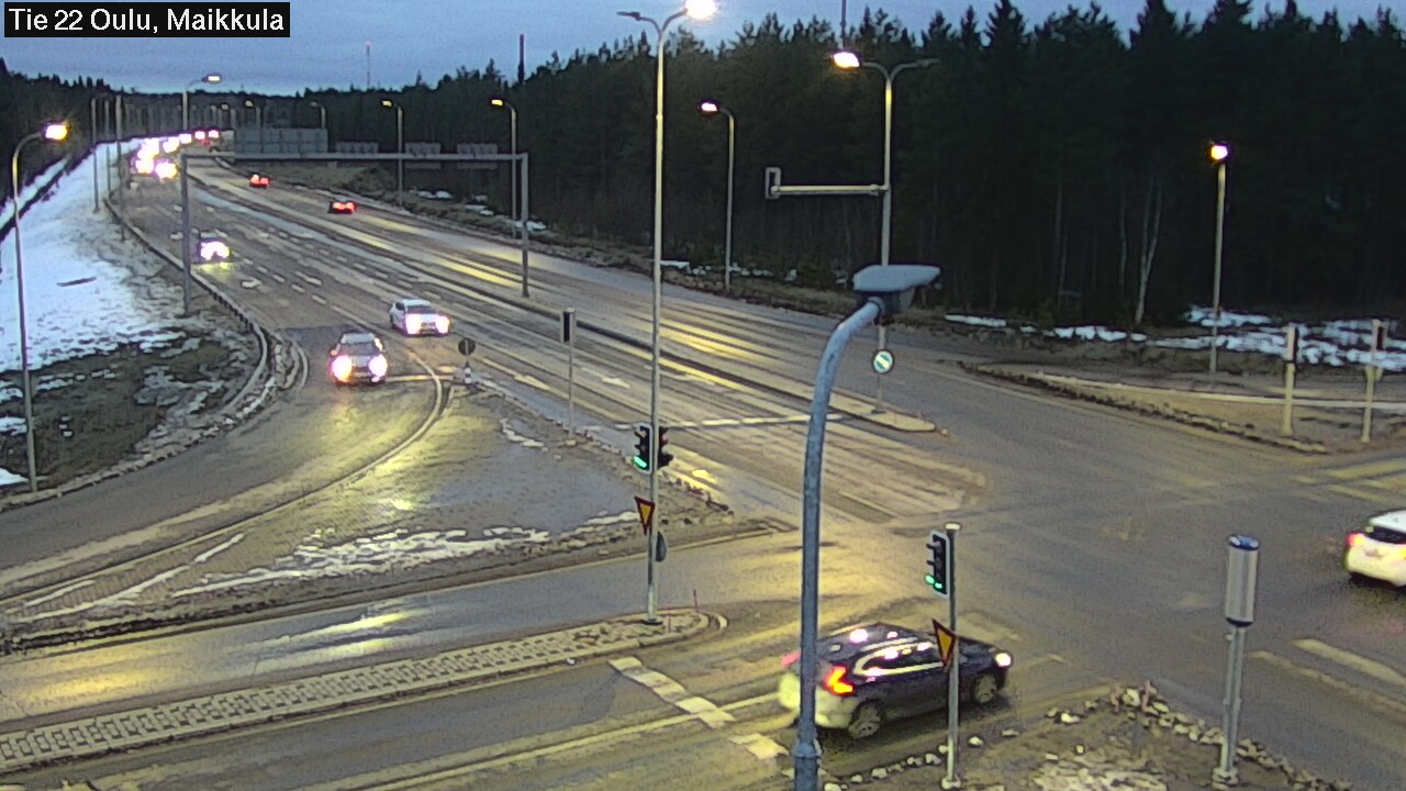 Weather Camera Image Väg 22 Uleåborg Maikkula, Oulu, Pohjois-Pohjanmaa