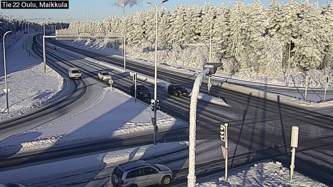 Weather Camera Image Väg 22 Uleåborg Maikkula, Oulu, Pohjois-Pohjanmaa