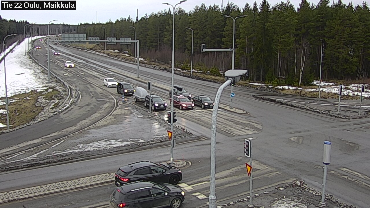 Weather Camera Image Väg 22 Uleåborg Maikkula, Oulu, Pohjois-Pohjanmaa