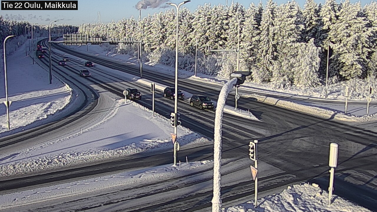 Weather Camera Image Väg 22 Uleåborg Maikkula, Oulu, Pohjois-Pohjanmaa