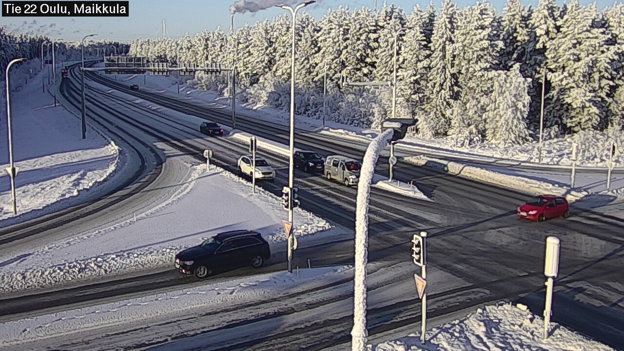 Weather Camera Image Väg 22 Uleåborg Maikkula, Oulu, Pohjois-Pohjanmaa