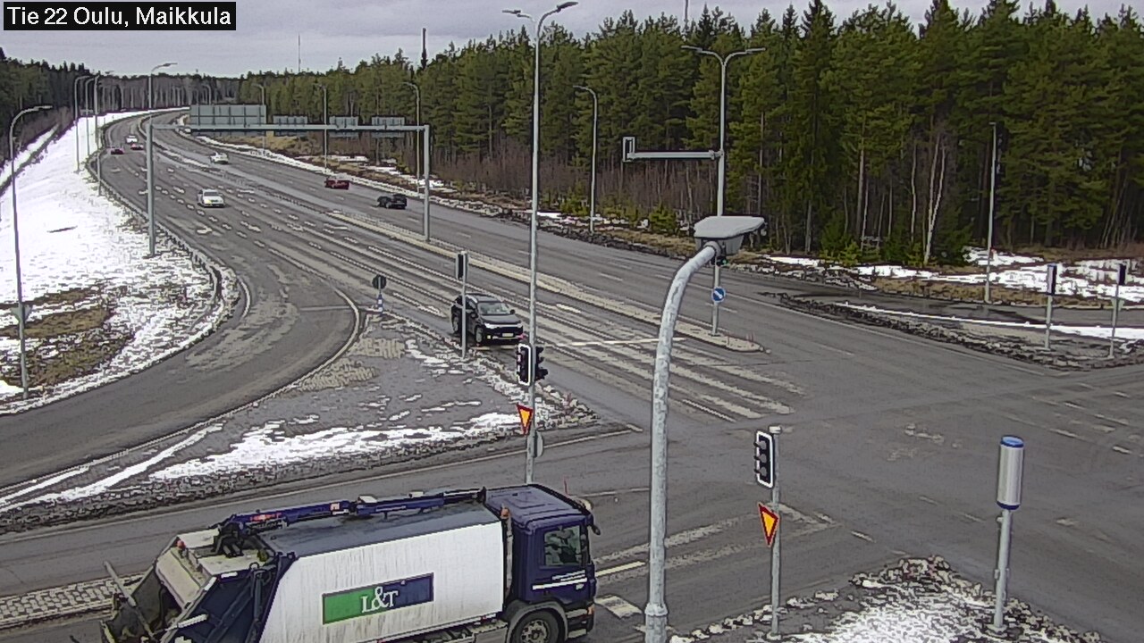 Weather Camera Image Väg 22 Uleåborg Maikkula, Oulu, Pohjois-Pohjanmaa