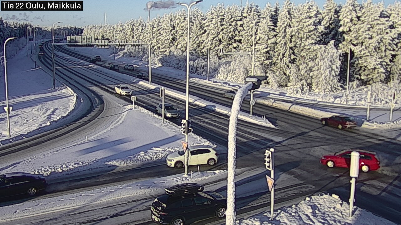 Weather Camera Image Väg 22 Uleåborg Maikkula, Oulu, Pohjois-Pohjanmaa