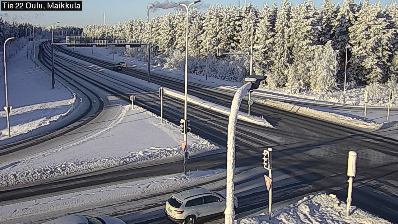 Weather Camera Image Väg 22 Uleåborg Maikkula, Oulu, Pohjois-Pohjanmaa