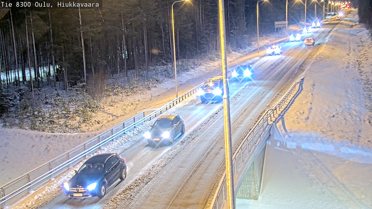 Weather Camera Image väg 8300 Oulu Hiukkavaara, Oulu, Pohjois-Pohjanmaa