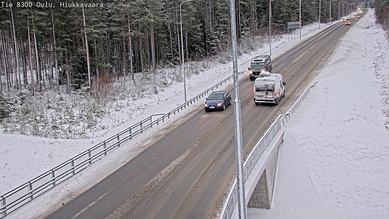 Weather Camera Image väg 8300 Oulu Hiukkavaara, Oulu, Pohjois-Pohjanmaa