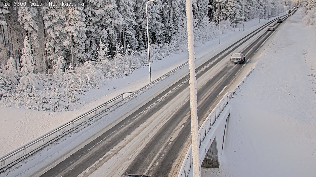 Weather Camera Image väg 8300 Oulu Hiukkavaara, Oulu, Pohjois-Pohjanmaa