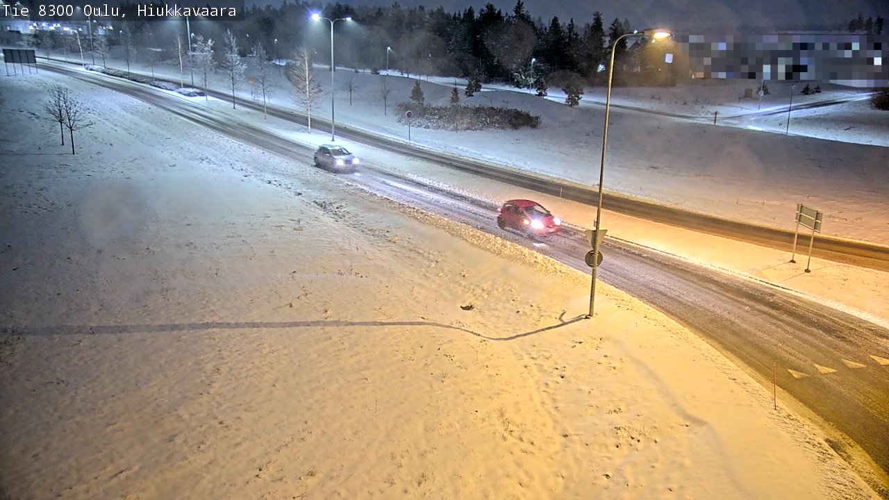 Weather Camera Image väg 8300 Oulu Hiukkavaara, Oulu, Pohjois-Pohjanmaa