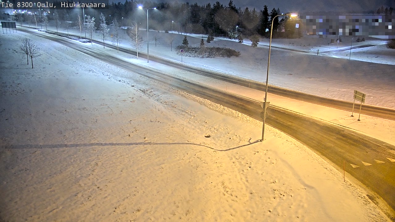 Weather Camera Image väg 8300 Oulu Hiukkavaara, Oulu, Pohjois-Pohjanmaa