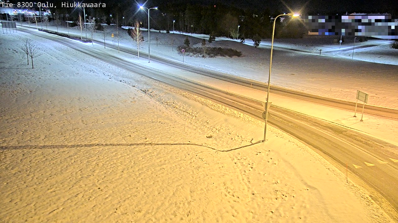 Weather Camera Image väg 8300 Oulu Hiukkavaara, Oulu, Pohjois-Pohjanmaa