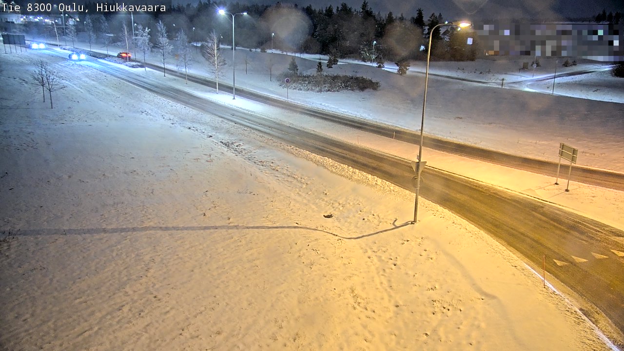 Weather Camera Image väg 8300 Oulu Hiukkavaara, Oulu, Pohjois-Pohjanmaa