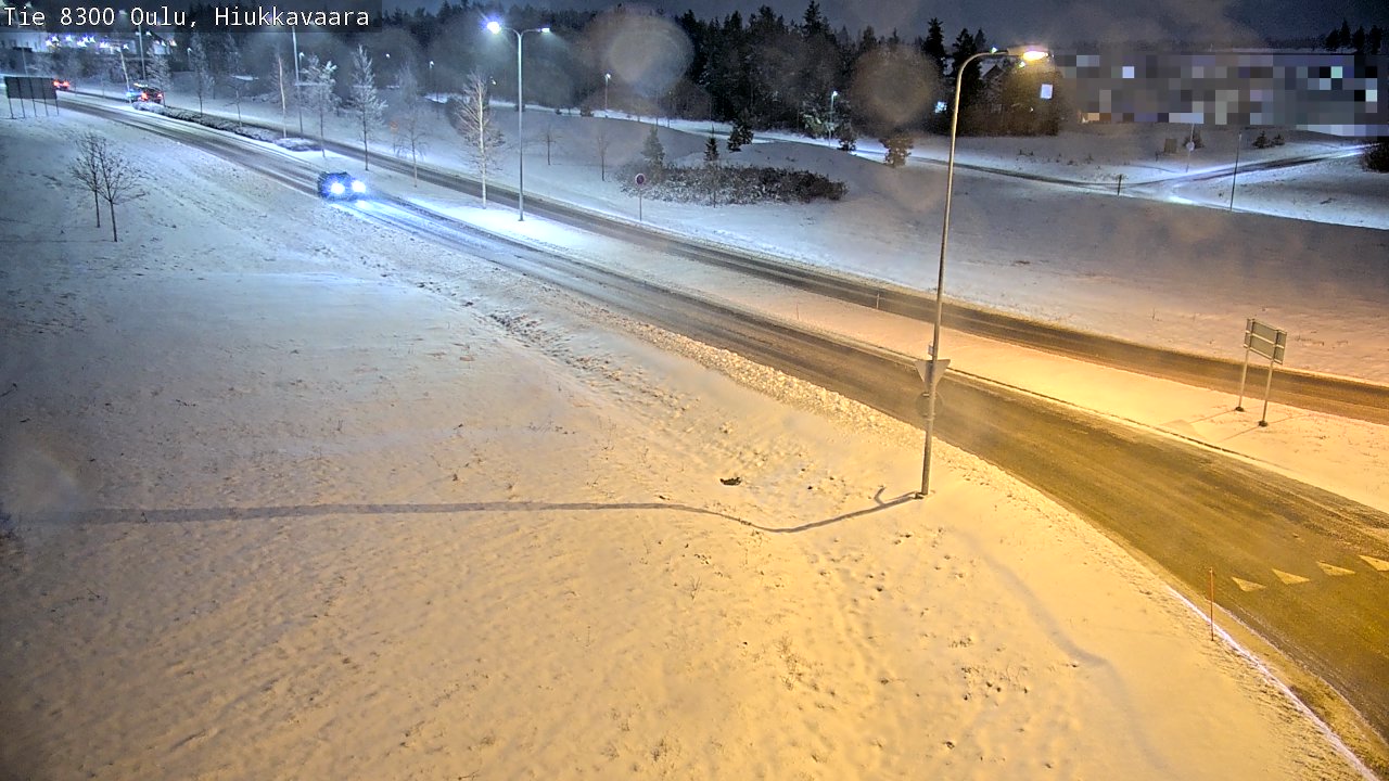 Weather Camera Image väg 8300 Oulu Hiukkavaara, Oulu, Pohjois-Pohjanmaa