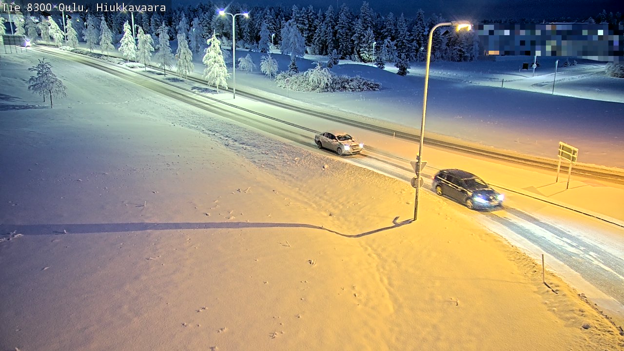 Weather Camera Image road 8300 Oulu Hiukkavaara, Oulu, Pohjois-Pohjanmaa