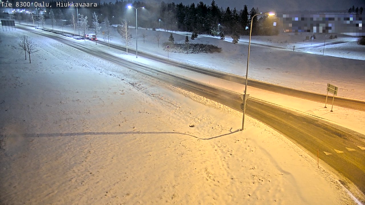 Weather Camera Image väg 8300 Oulu Hiukkavaara, Oulu, Pohjois-Pohjanmaa