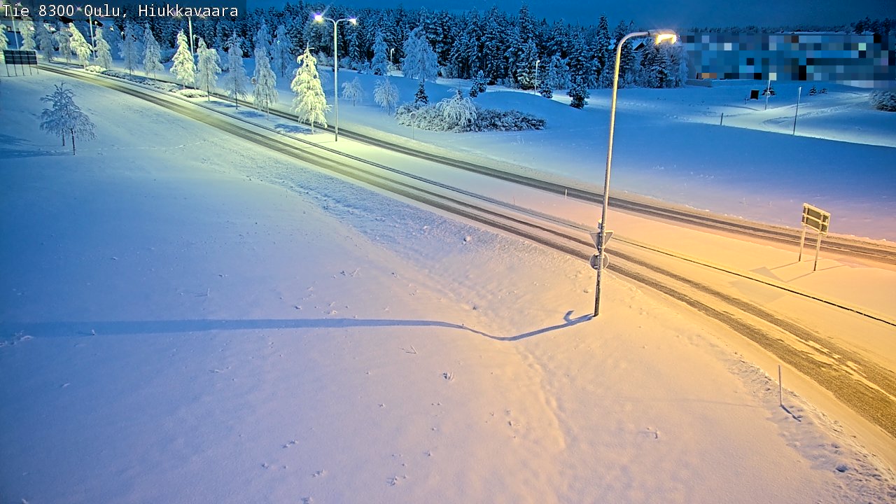 Weather Camera Image road 8300 Oulu Hiukkavaara, Oulu, Pohjois-Pohjanmaa