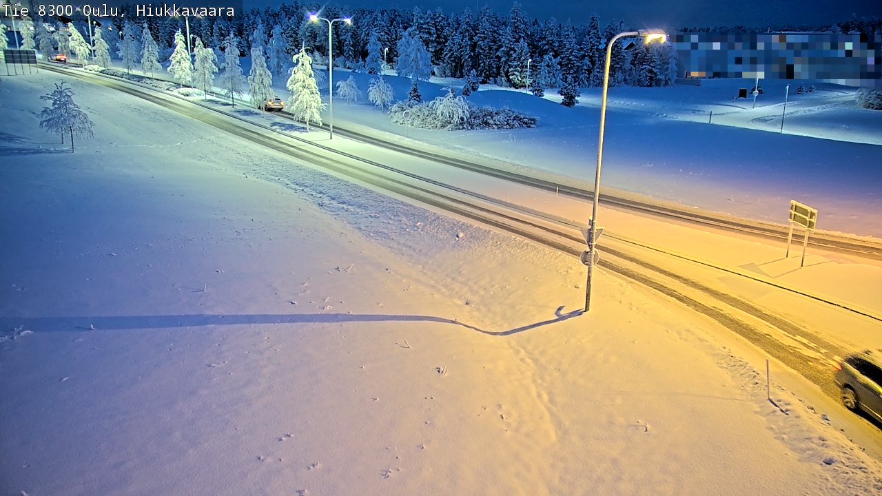 Weather Camera Image road 8300 Oulu Hiukkavaara, Oulu, Pohjois-Pohjanmaa