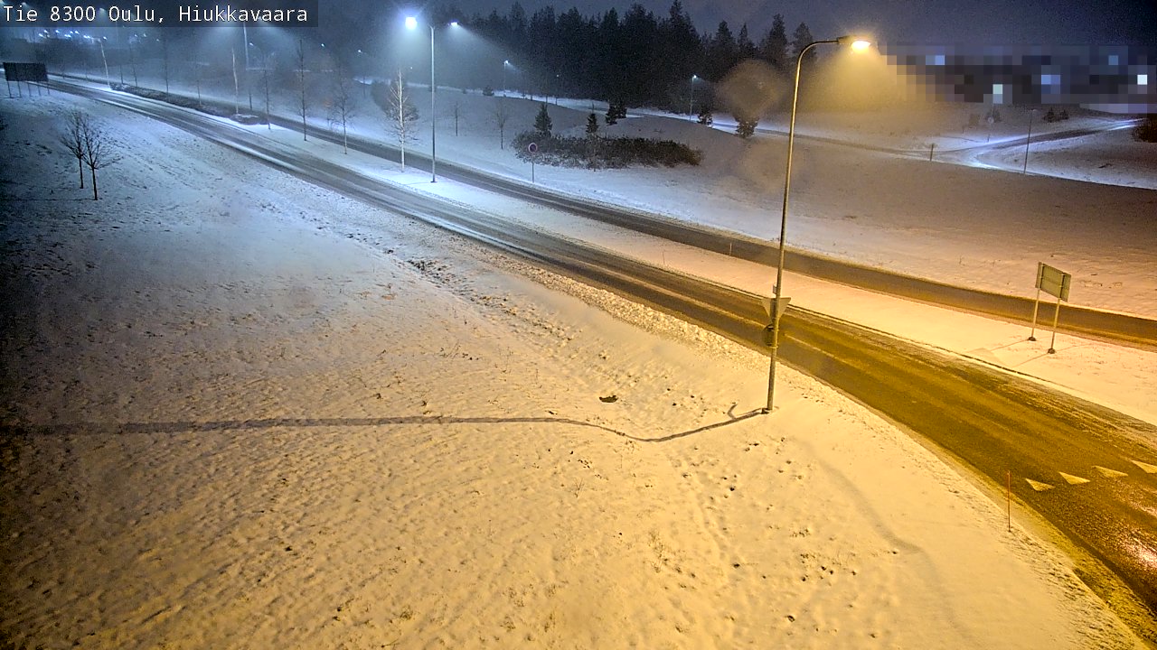 Weather Camera Image väg 8300 Oulu Hiukkavaara, Oulu, Pohjois-Pohjanmaa