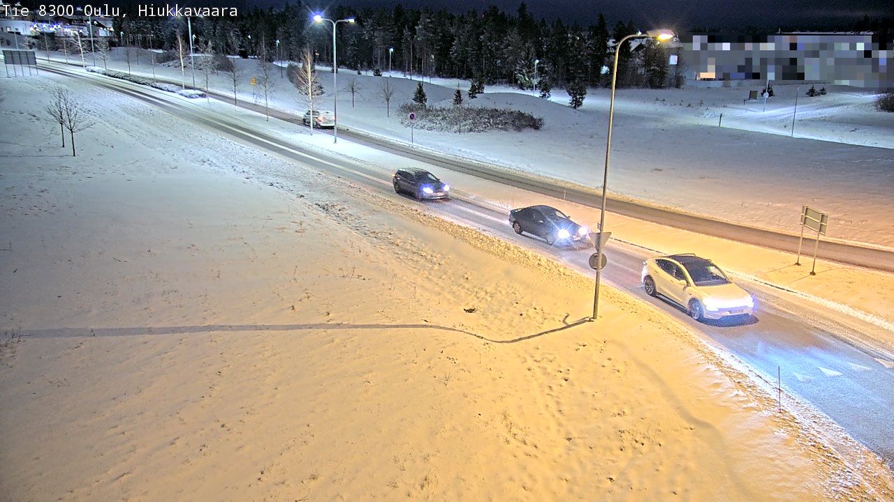 Weather Camera Image väg 8300 Oulu Hiukkavaara, Oulu, Pohjois-Pohjanmaa