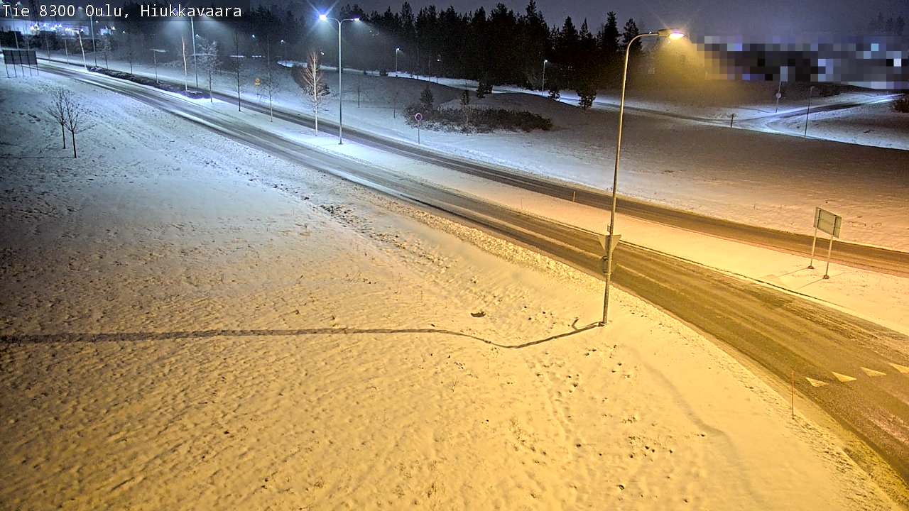Weather Camera Image väg 8300 Oulu Hiukkavaara, Oulu, Pohjois-Pohjanmaa