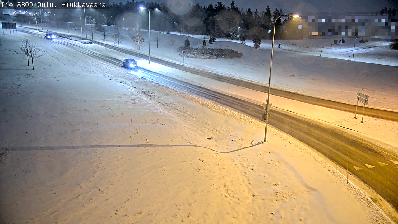 Weather Camera Image väg 8300 Oulu Hiukkavaara, Oulu, Pohjois-Pohjanmaa