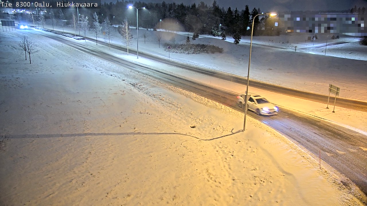 Weather Camera Image väg 8300 Oulu Hiukkavaara, Oulu, Pohjois-Pohjanmaa