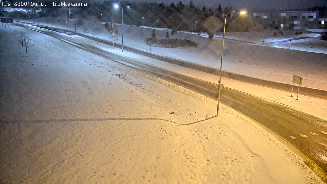 Weather Camera Image väg 8300 Oulu Hiukkavaara, Oulu, Pohjois-Pohjanmaa
