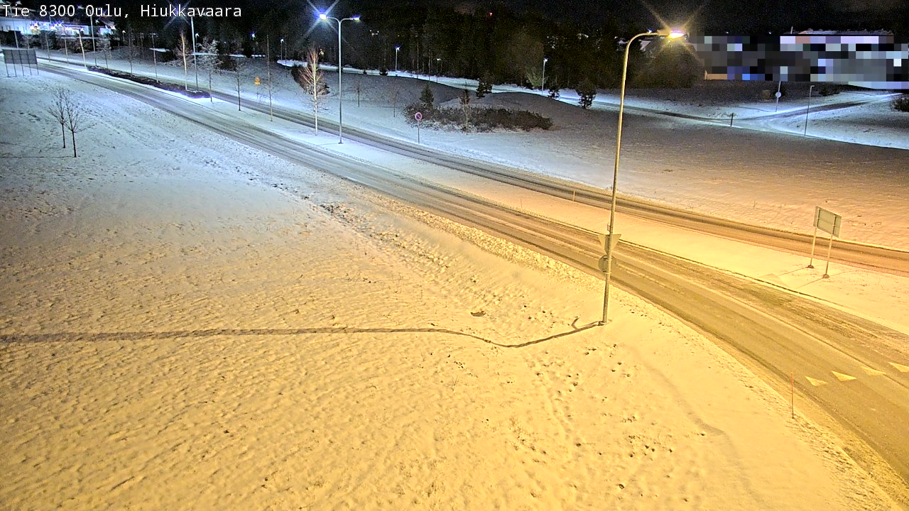 Weather Camera Image väg 8300 Oulu Hiukkavaara, Oulu, Pohjois-Pohjanmaa
