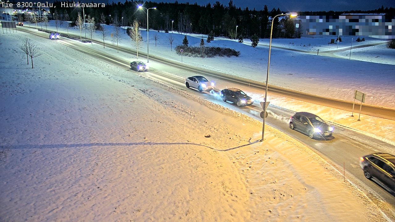 Weather Camera Image väg 8300 Oulu Hiukkavaara, Oulu, Pohjois-Pohjanmaa