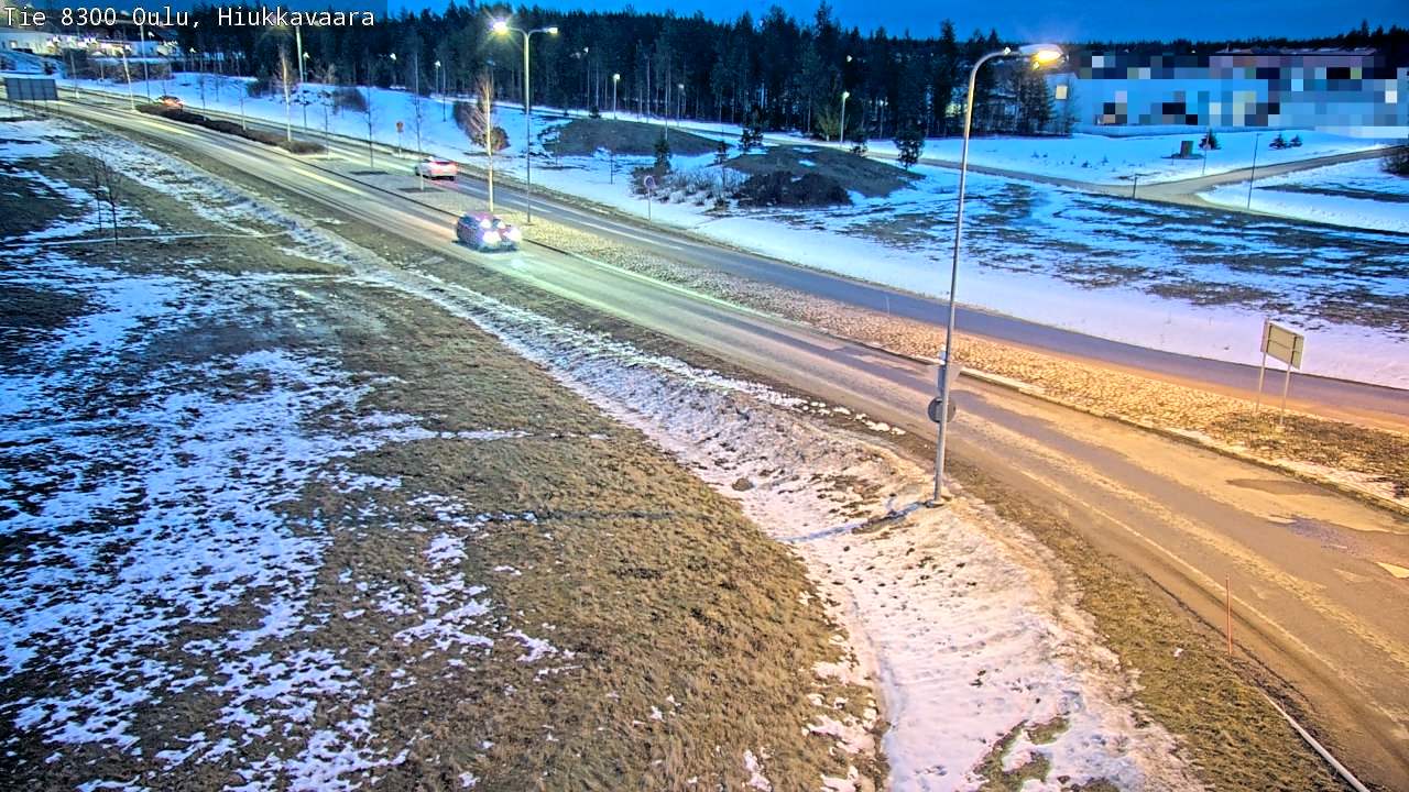 Weather Camera Image väg 8300 Oulu Hiukkavaara, Oulu, Pohjois-Pohjanmaa